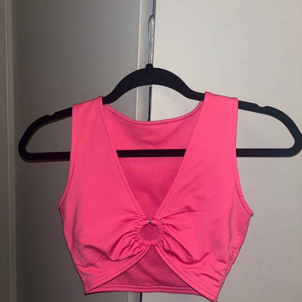 Pink Cropped Tank Top